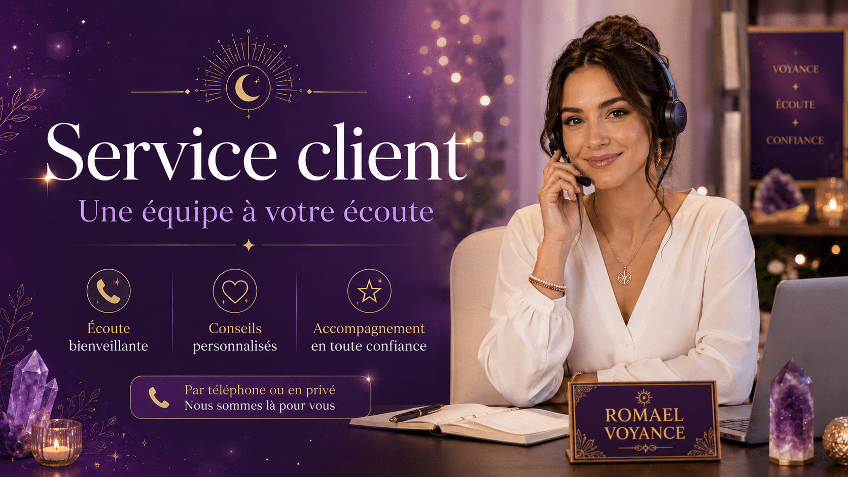 Accompagnement téléphonique Romael Voyance