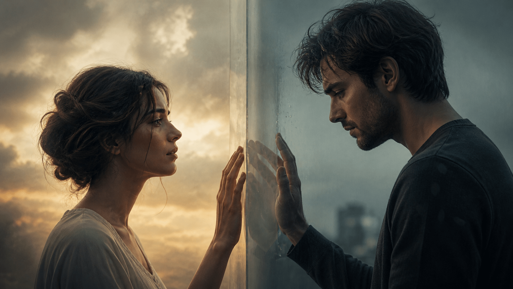 Personne seule dans une ambiance mystique évoquant un éloignement amoureux malgré les sentiments